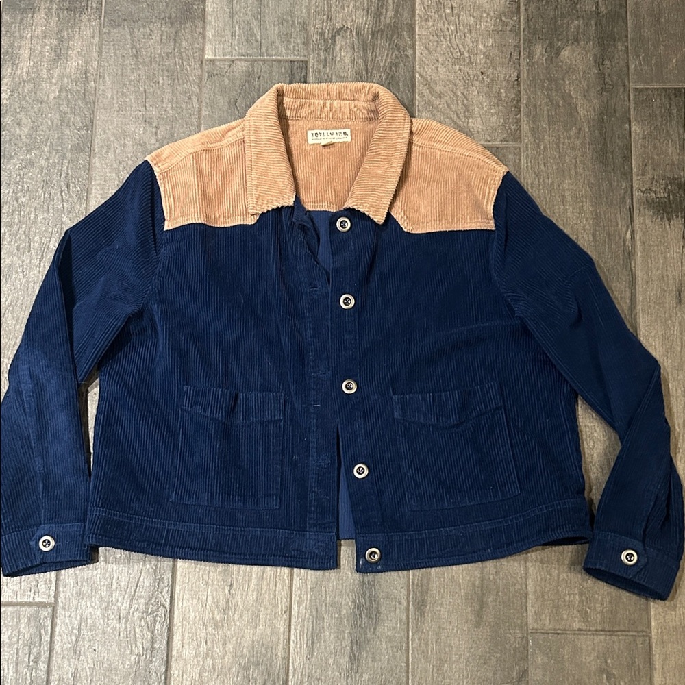Vintage Two-Tone Corduroy Jacket in Blue and Tan